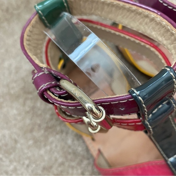 Dolce & Gabbana | Women's Multicolor Patent Leather Gladiator Flats Size 37 - Picture 6 of 11